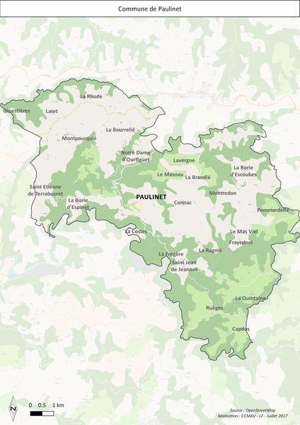 Carte du territoire de Paulinet