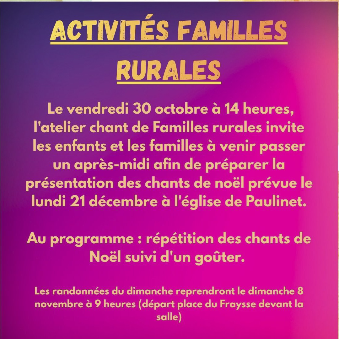 Activités Familles Rurales
